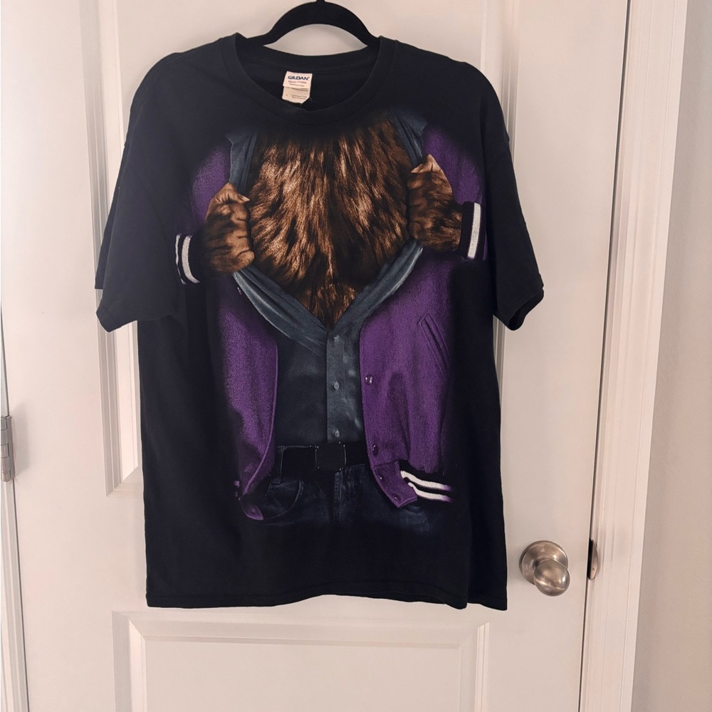 Gildan Black and Purple Graphic Tee